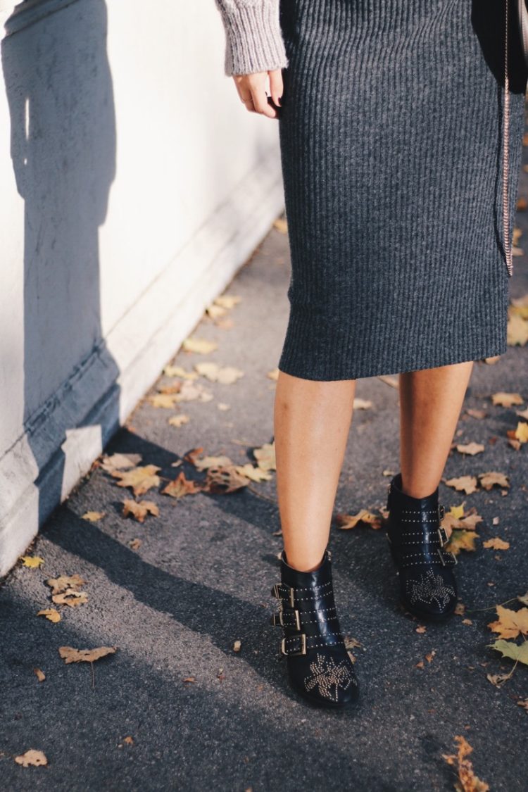 Layering Look with Knitted Midi Dress - fashionnes
